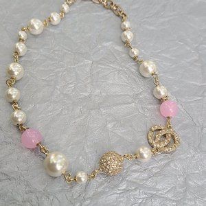 Short Pearls necklace-Short Faux Pearls Necklace-Wedding jewelry